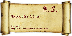 Moldován Sára névjegykártya